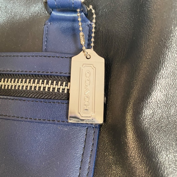 COACH G1220-19902 Legacy Rory Blue & Black Color Block leather XL Bag - Picture 4 of 14